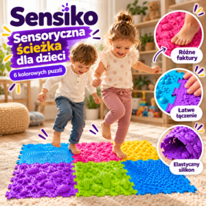Sensiko - Sensoryczna Ścieżka dla Dzieci, 6 Kolorowych Puzzli